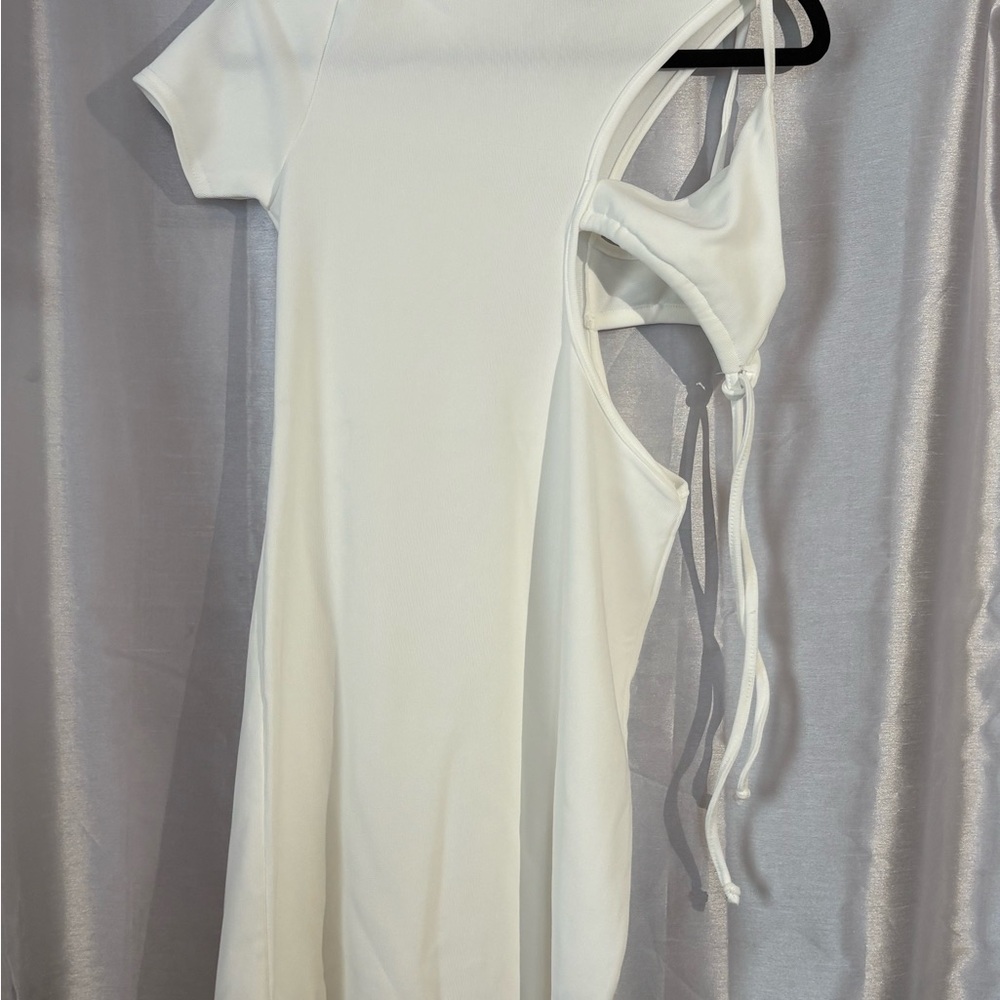 Boohoo White One Shoulder Dress size 10